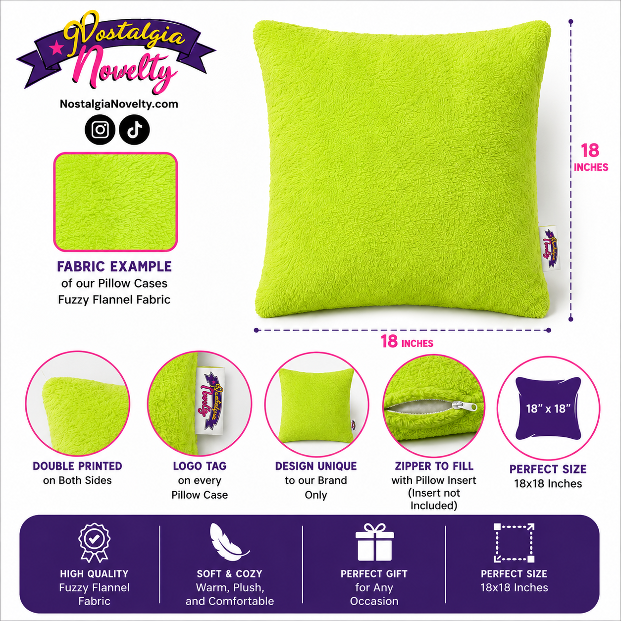 Tomorrow Starts Green Fuzzy Pillow Case
