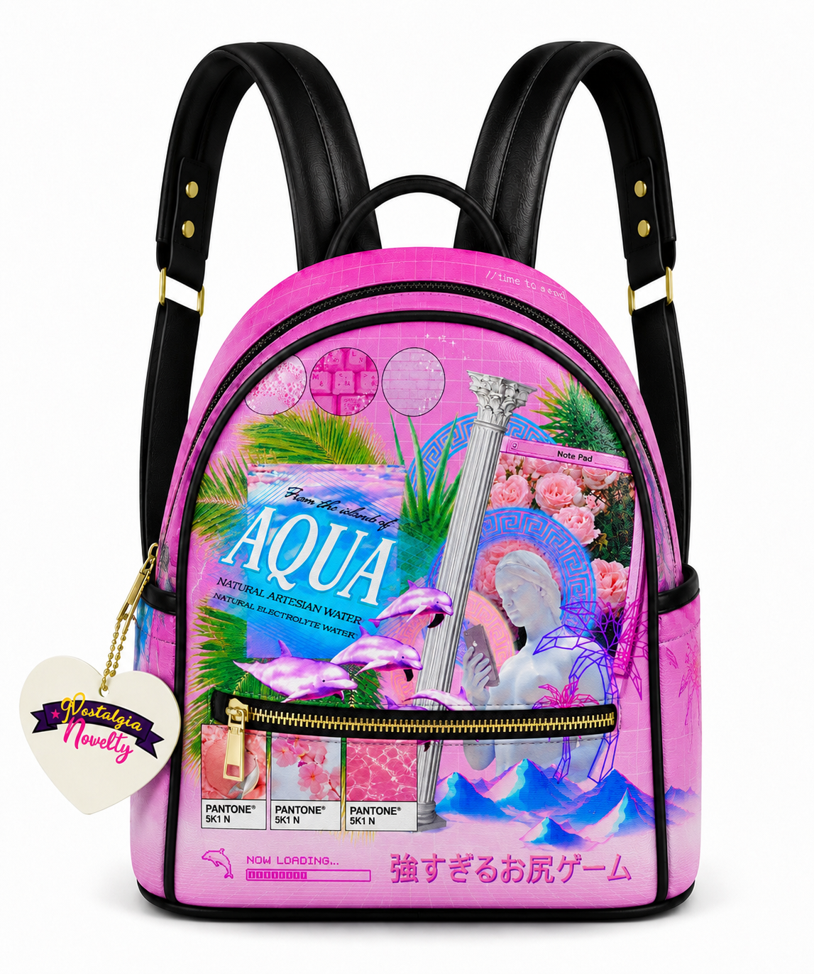Aqua Sequence PU Leather Backpack