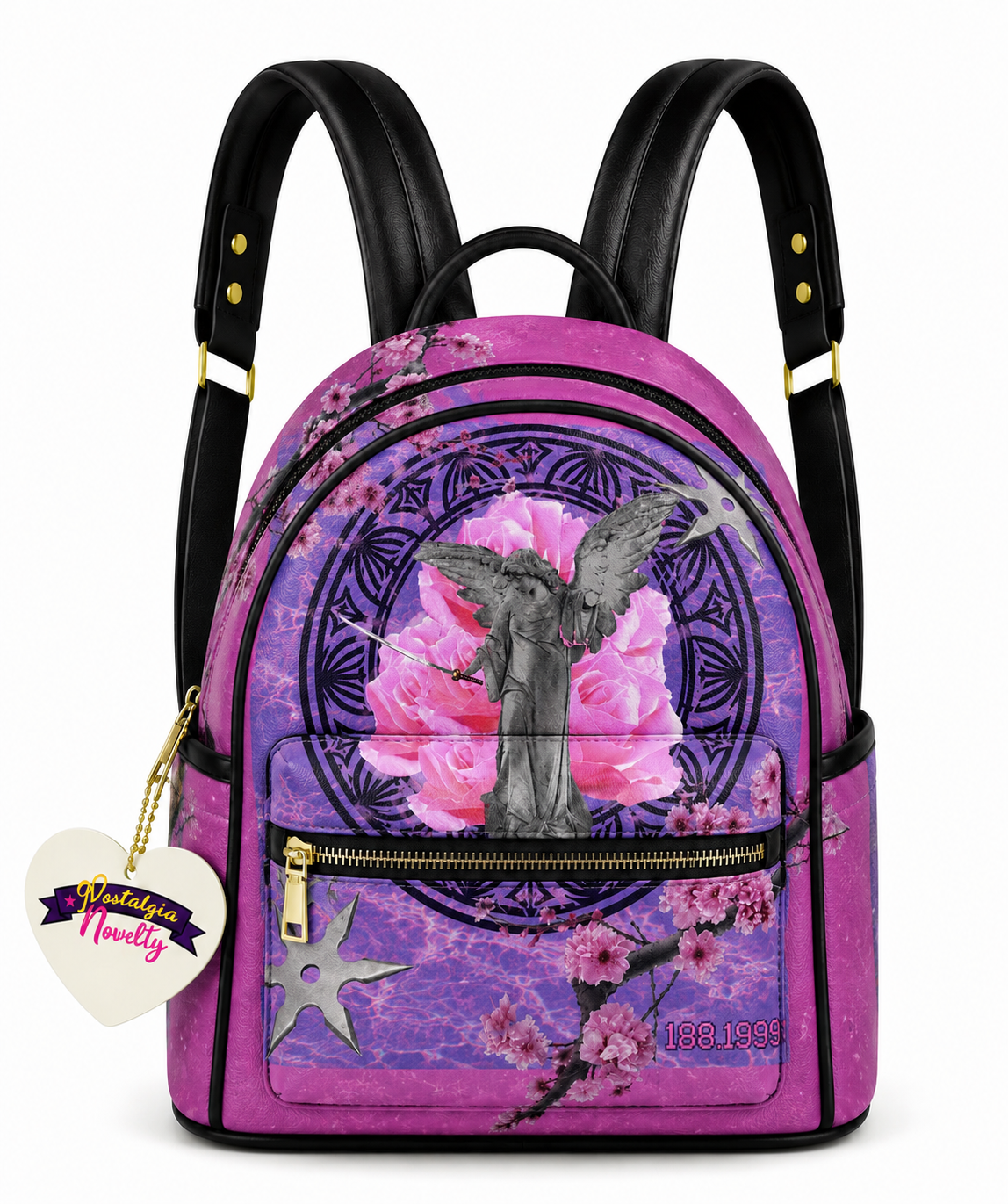 Cherry Blossom PU Leather Backpack