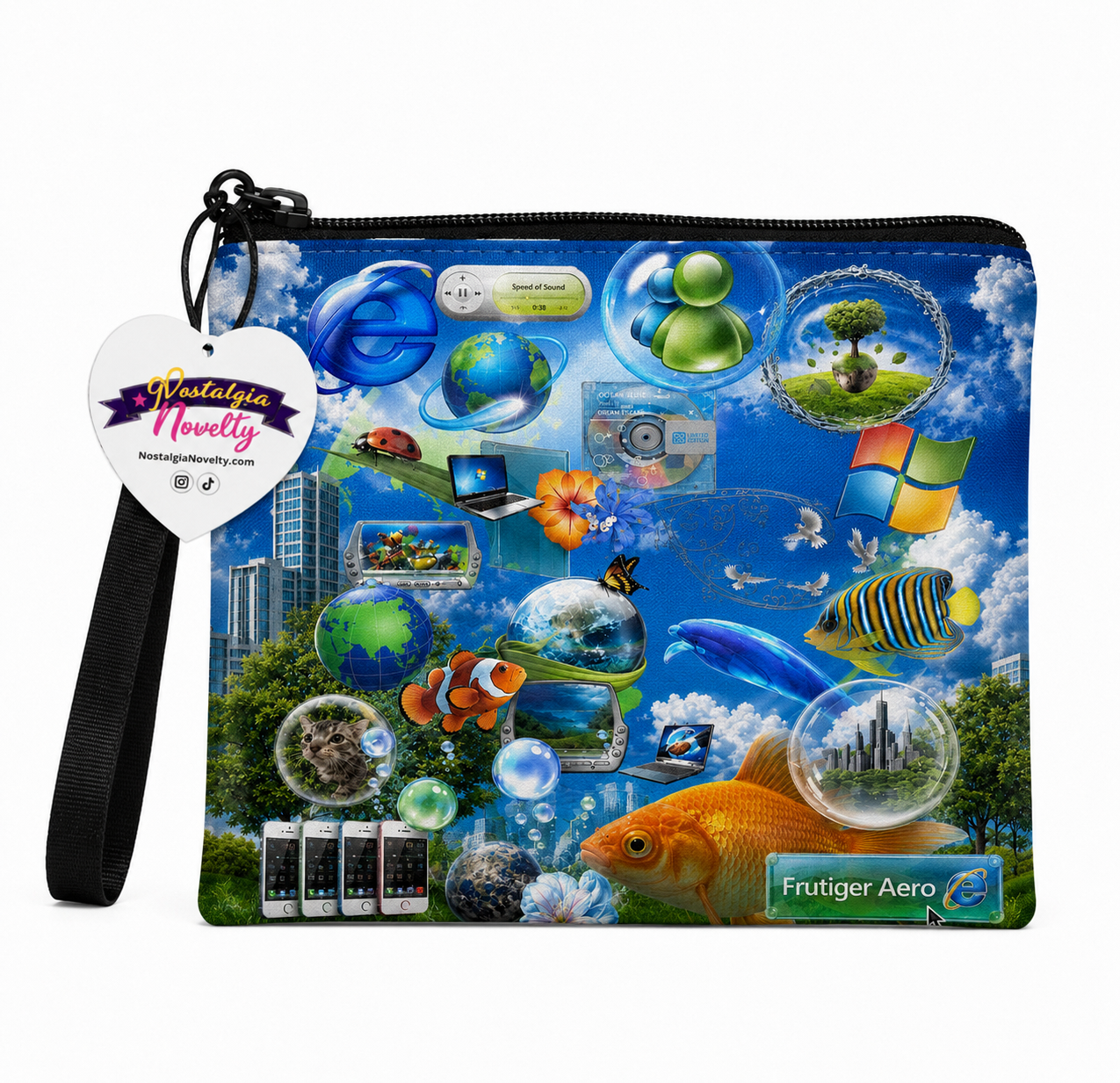 Frutiger Aero Fish Coin Purse