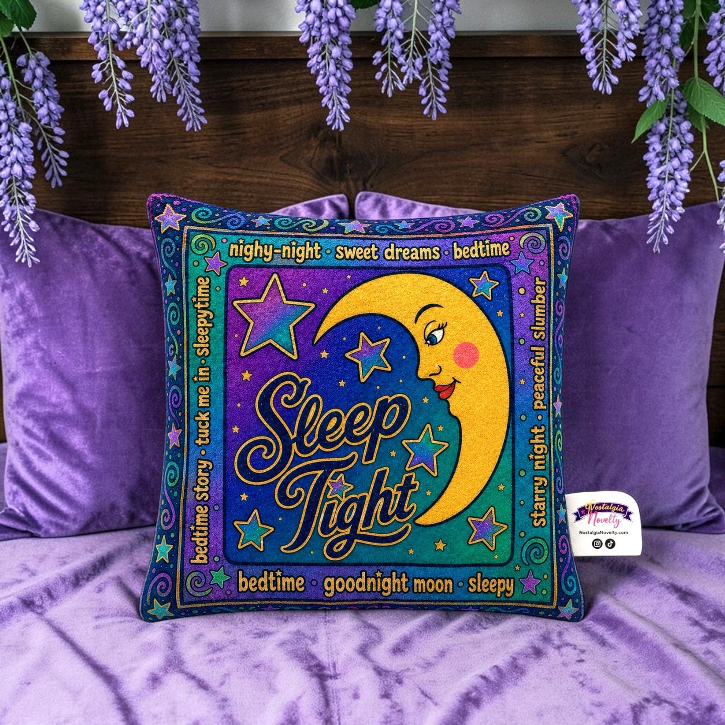 Aurora Borealis Moon Pillow Cover