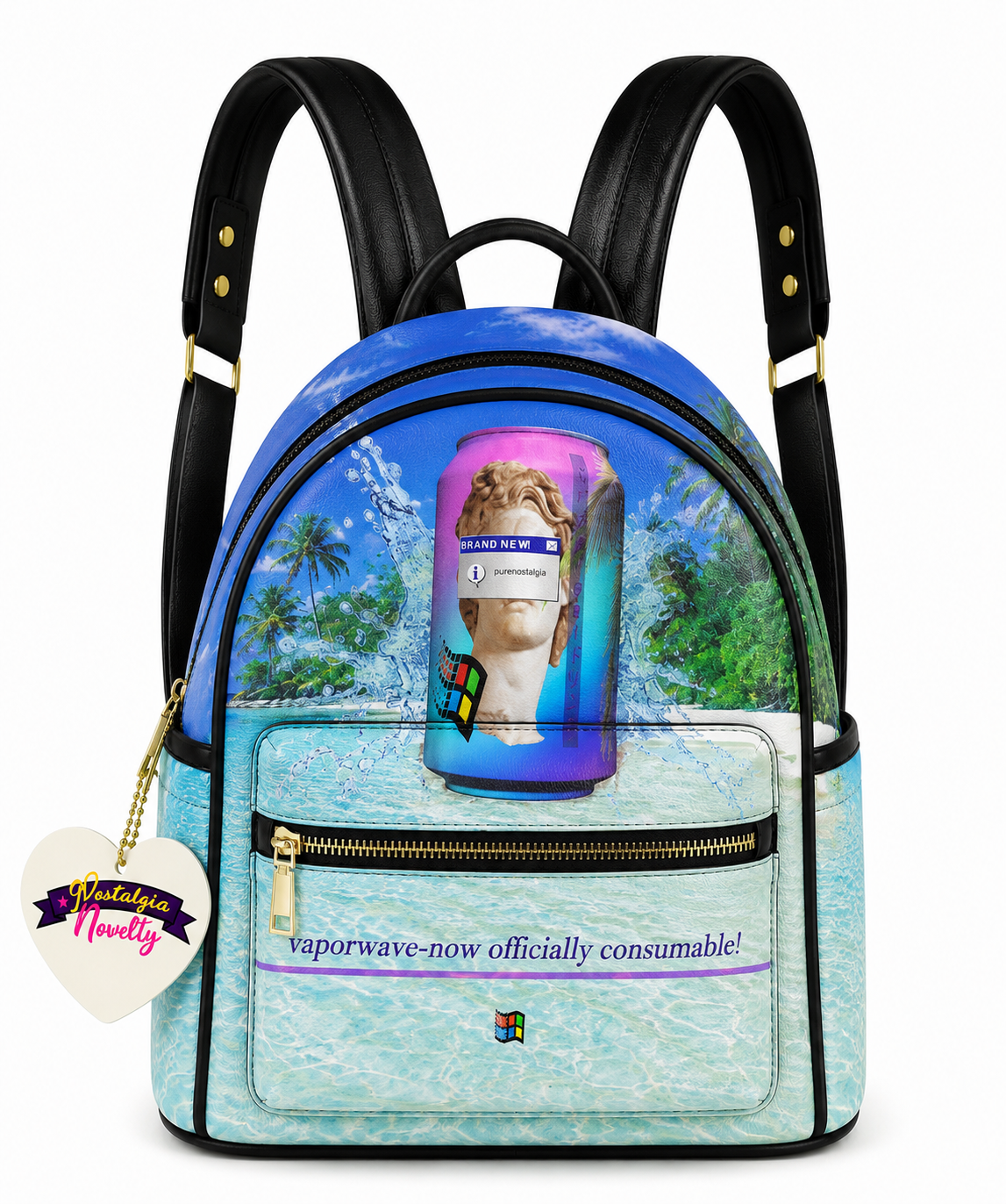 Consume Nostalgia PU Leather Backpack