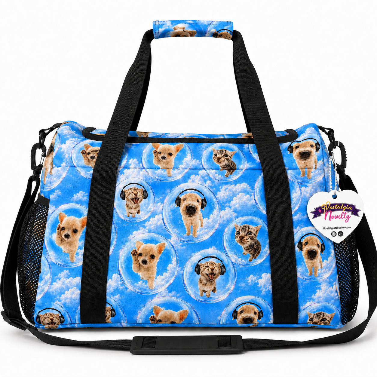Cat Dog XL Duffle Luggage Bag