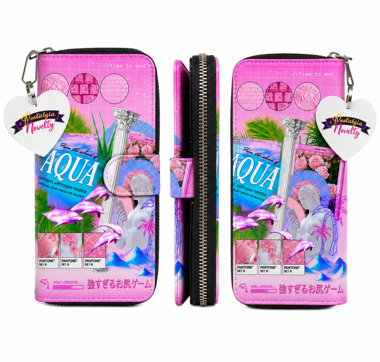 Aqua Sequence PU Leather Wallet