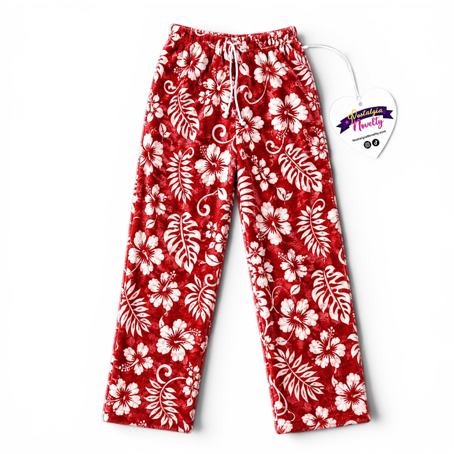 Hawaii Hibiscus Red Pajama Pants