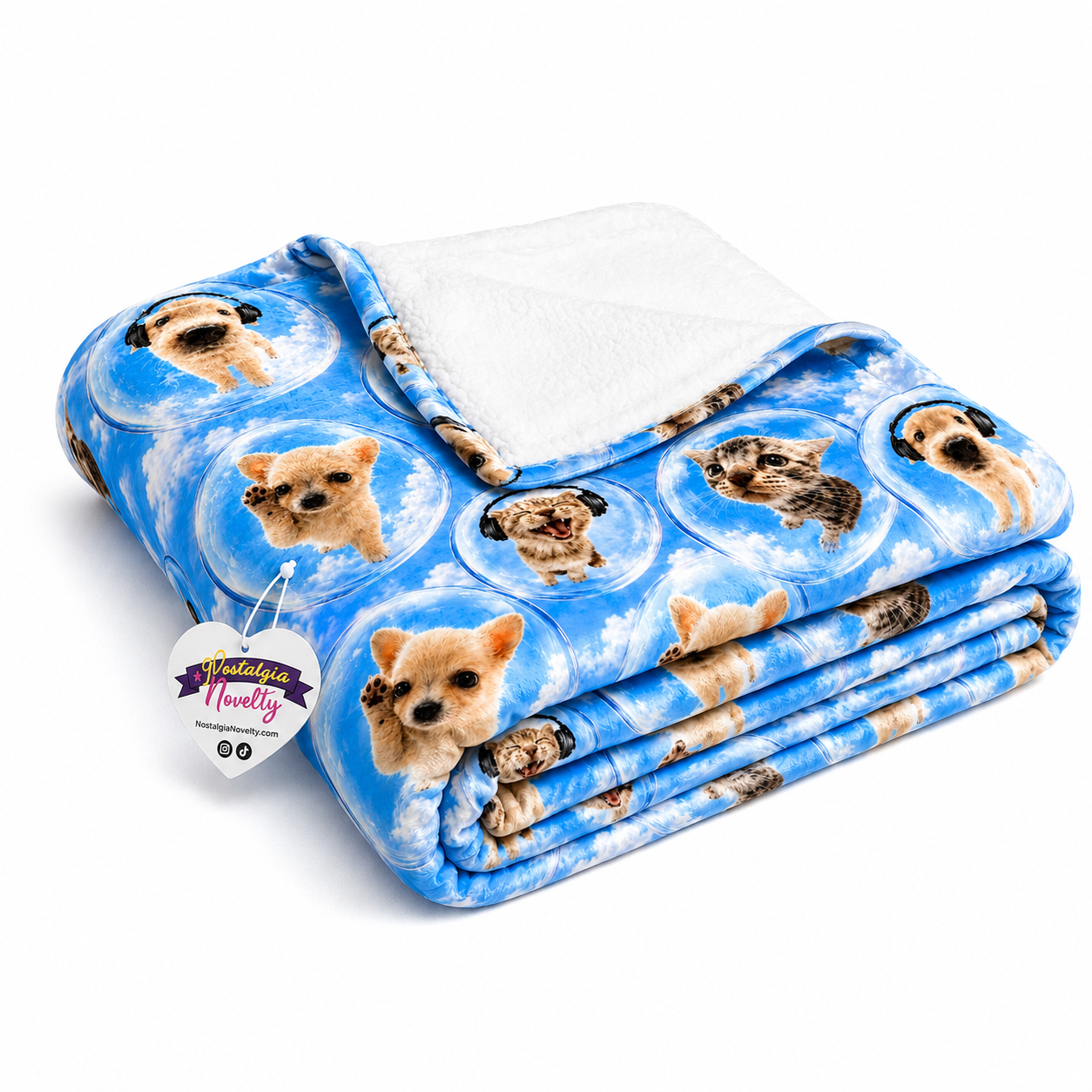 Cat Dog Crushed Velvet Blanket