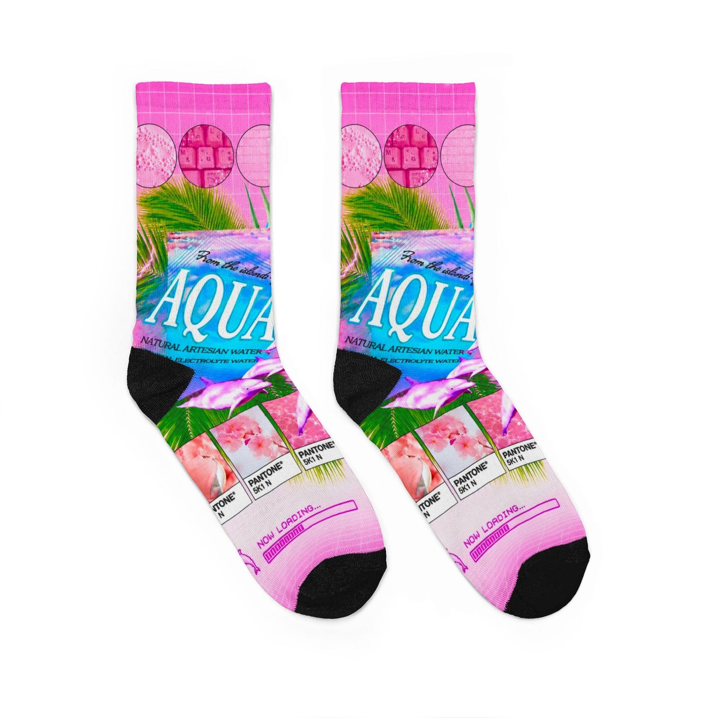 Aqua Sequence Unisex Crew Socks
