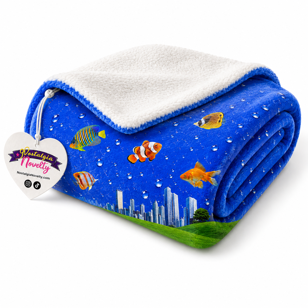 Fish City Sherpa Blanket