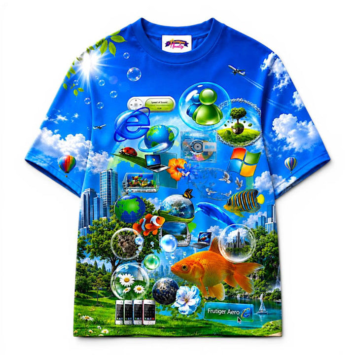 Frutiger Aero All Over Print 100% Cotton Unisex T-Shirt