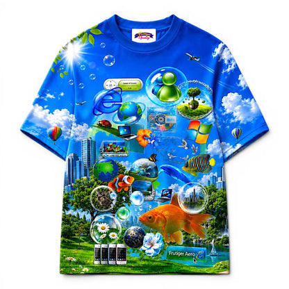 Frutiger Aero All Over Print 100% Cotton Unisex T-Shirt