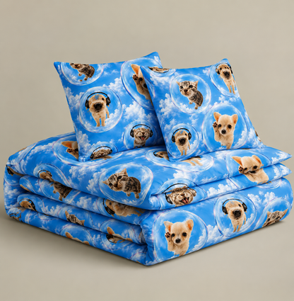 Cat Dog 100% Cotton Bed Set