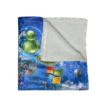 Frutiger Aero Crushed Velvet Blanket