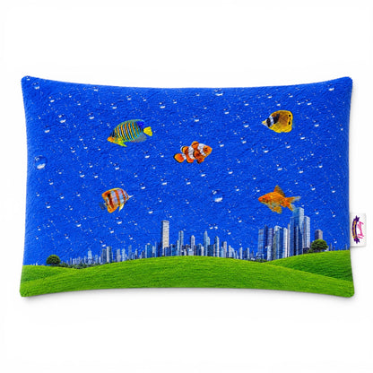 Fish City Fuzzy Pillow Shams King Queen