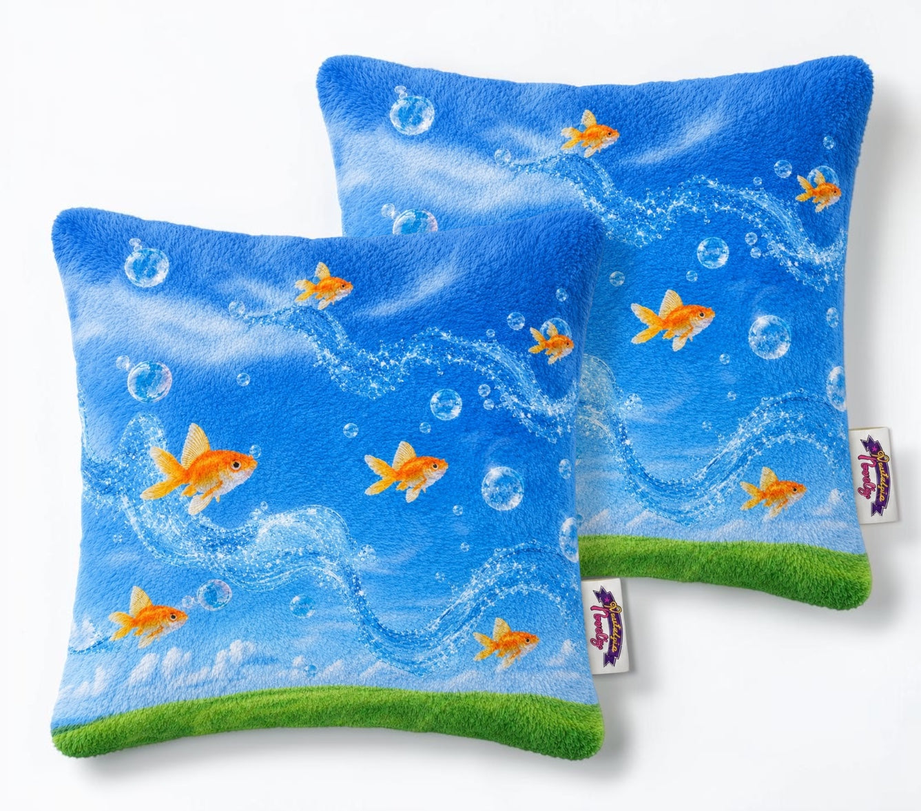 Goldfish Skies Fuzzy Pillow Case