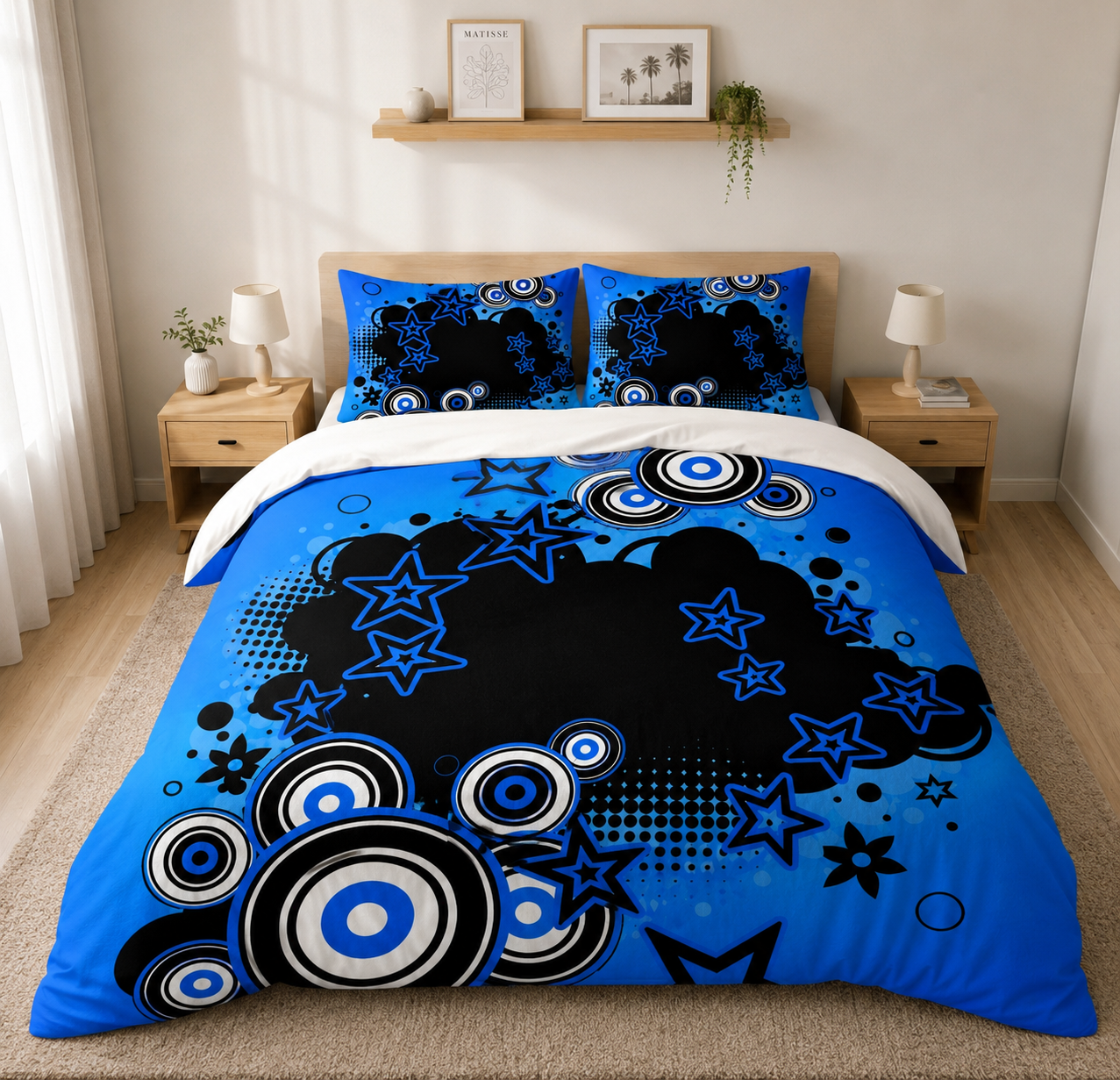 Frutiger Metro Blue 100% Cotton Bed Set