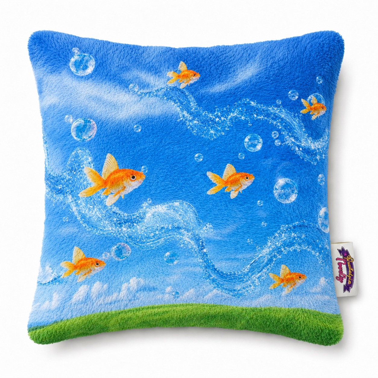 Goldfish Skies Fuzzy Pillow Case