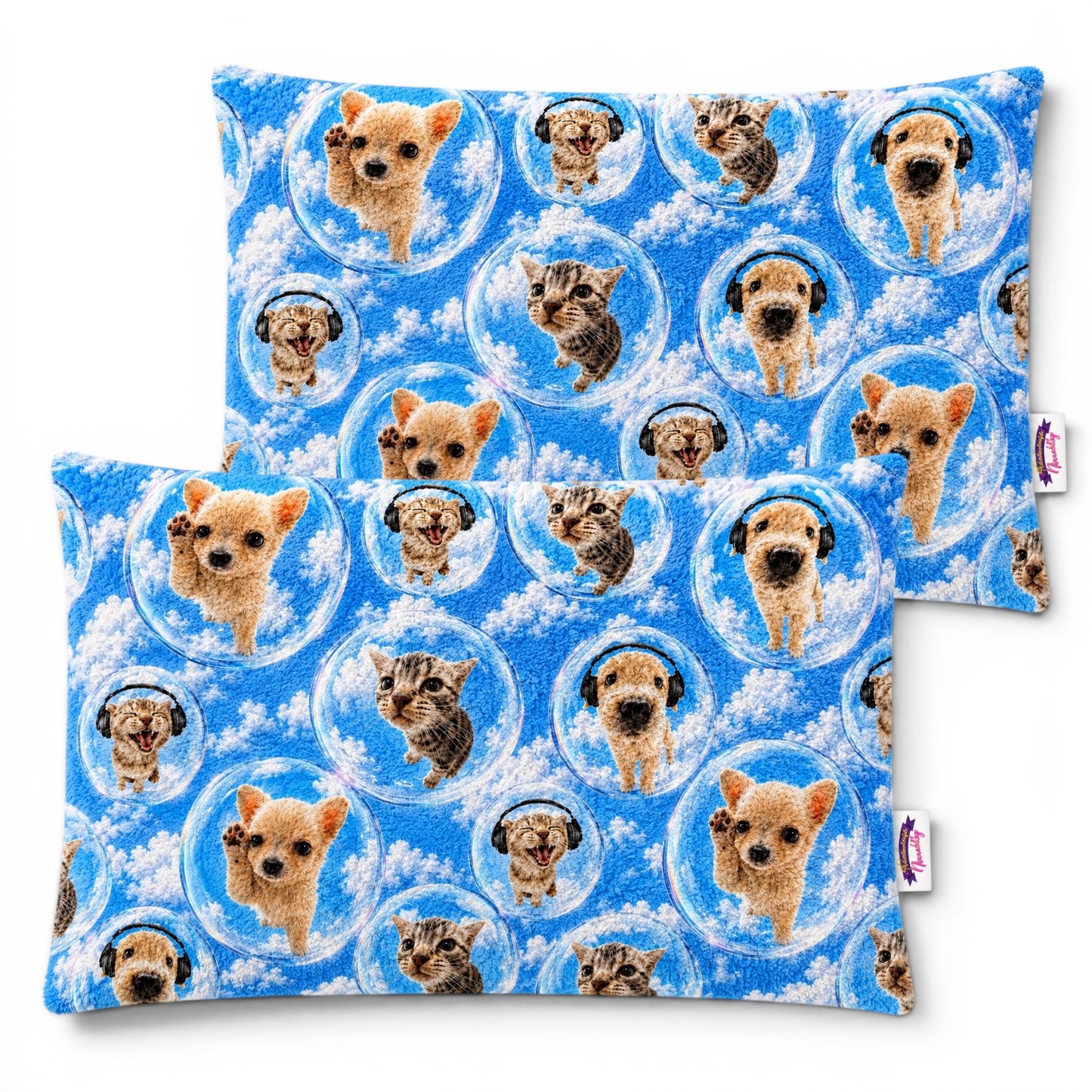 Cat Dog Fuzzy Pillow Shams King Queen