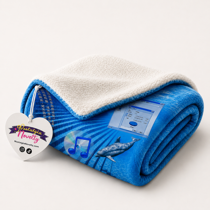 Cyber Dolphin Sherpa Blanket