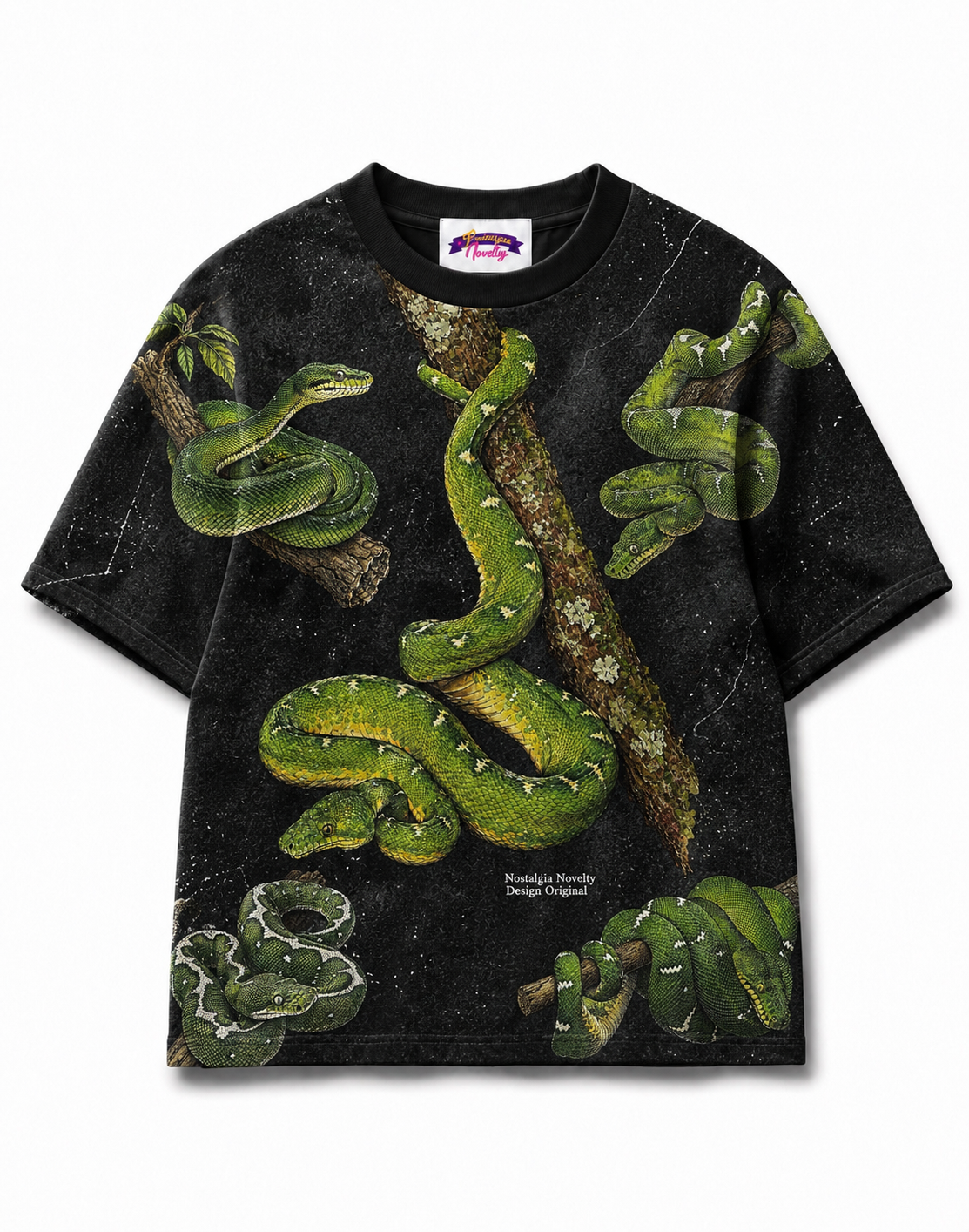 Emerald Tree Boa Snake All Over Print 100% Cotton Unisex T-Shirt