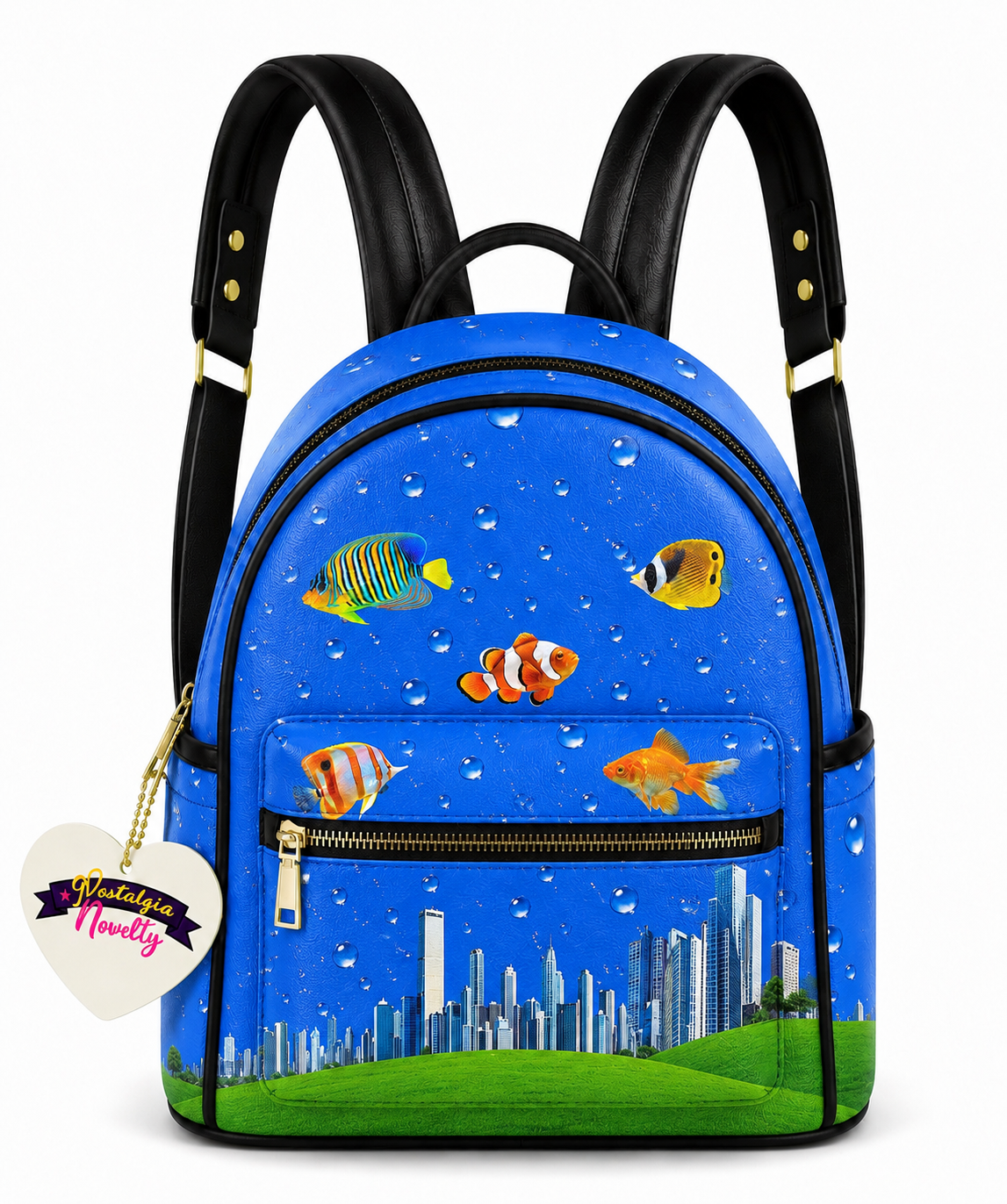 Fish City PU Leather Backpack