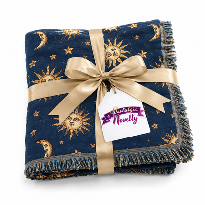Celestial Sun and Moon Woven Blanket