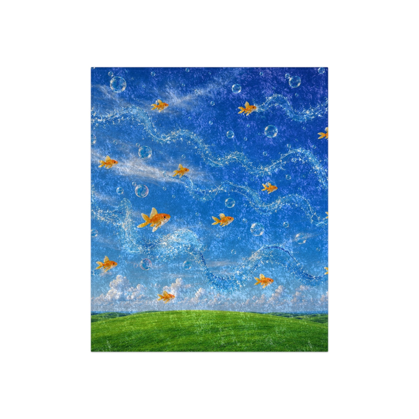 Goldfish Skies Crushed Velvet Blanket