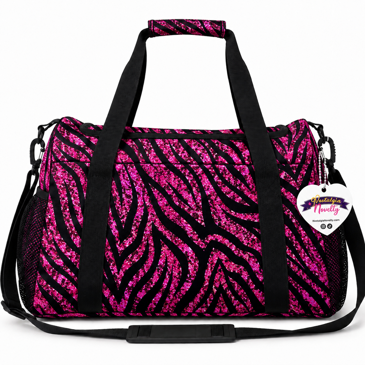 Pink Zebra XL Duffle Luggage Bag