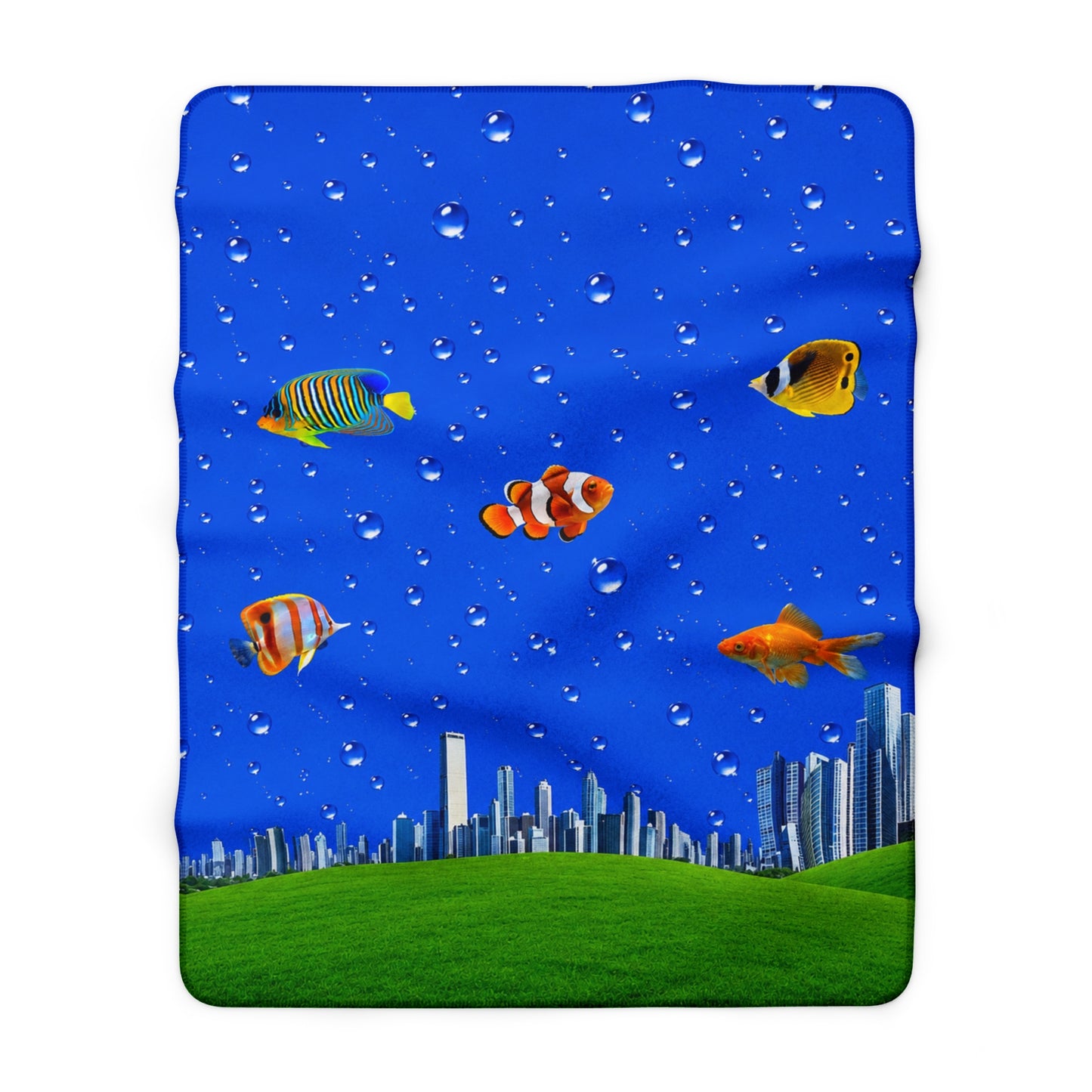 Fish City Sherpa Blanket