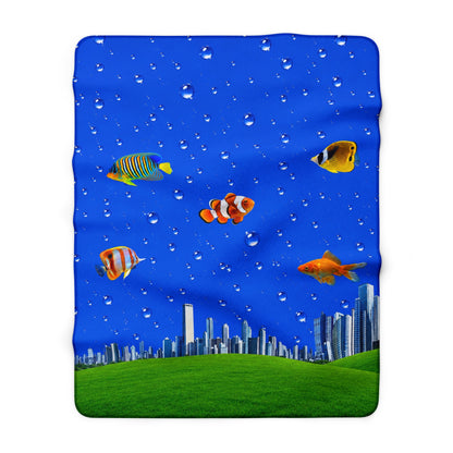 Fish City Sherpa Blanket