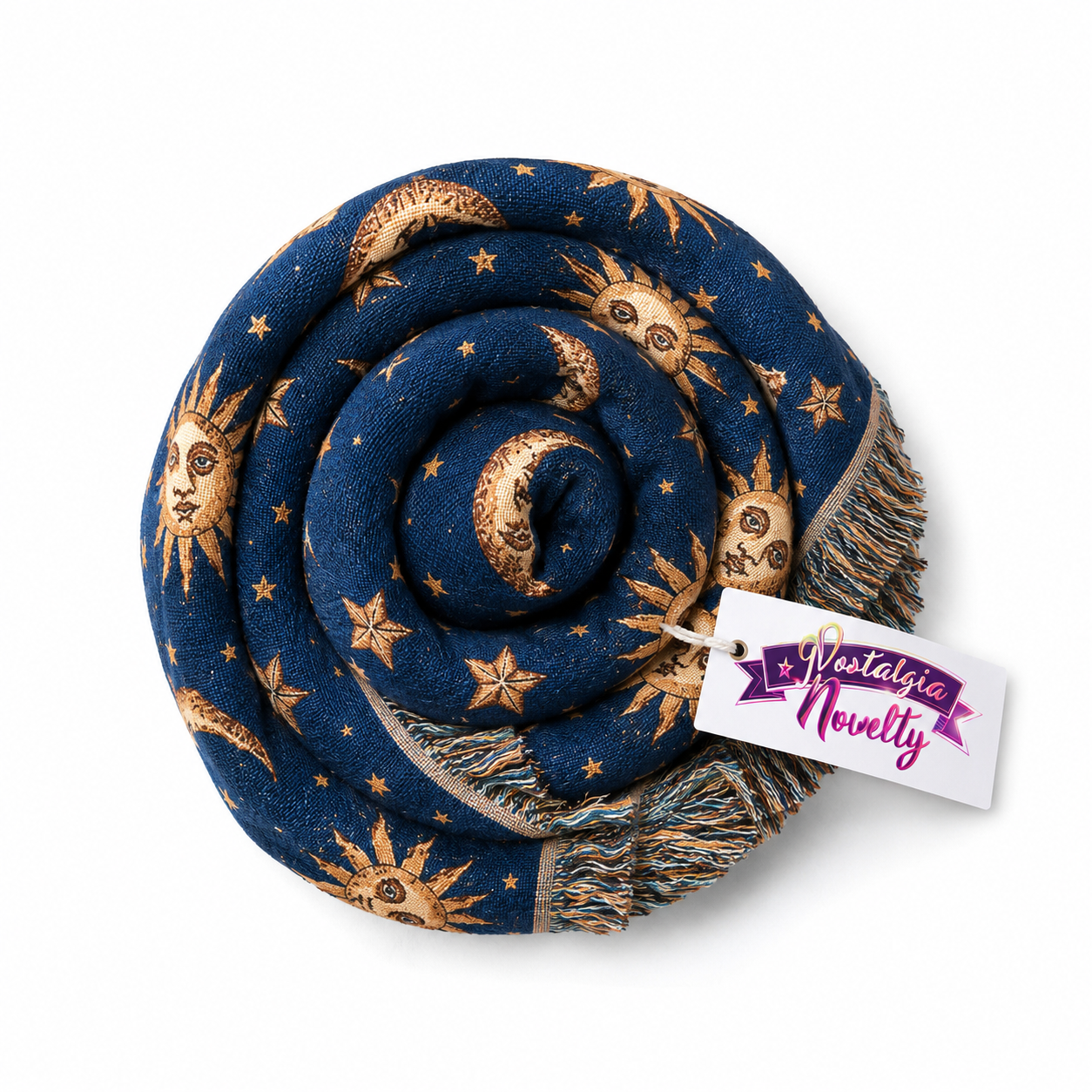Celestial Sun and Moon Woven Blanket