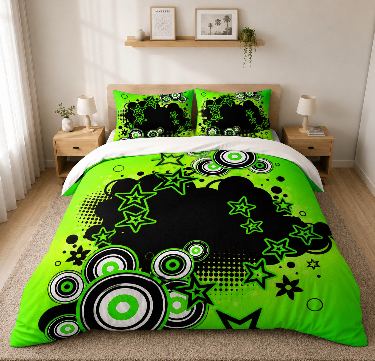 Frutiger Metro Green 100% Cotton Bed Set