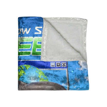Tomorrow Starts Green Crushed Velvet Blanket