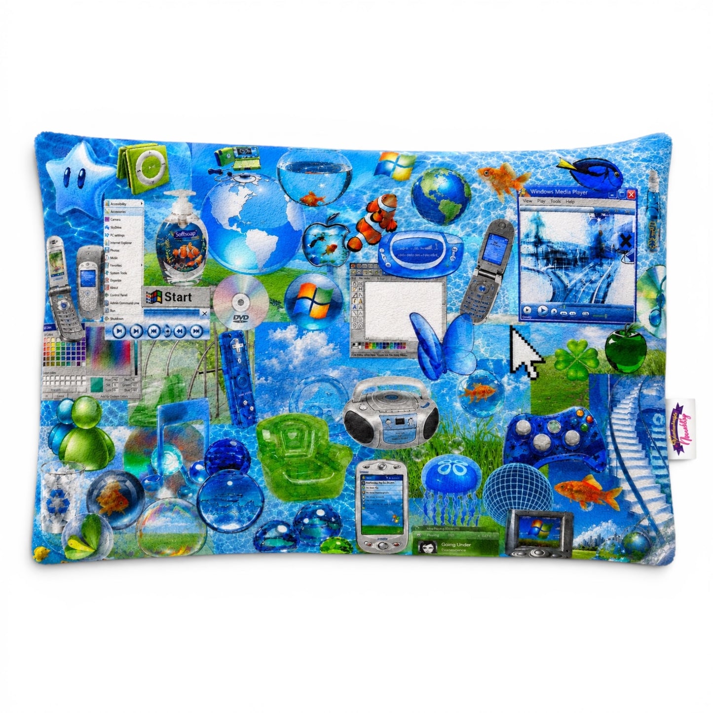 Aqua Web Fuzzy Pillow Shams King Queen