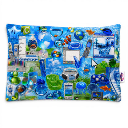 Aqua Web Fuzzy Pillow Shams King Queen