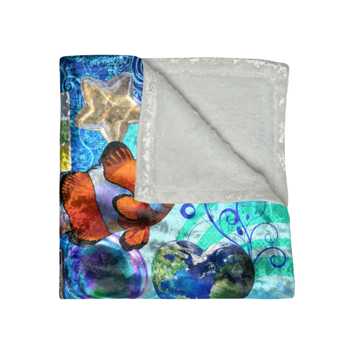 Cyber Clownfish Crushed Velvet Blanket