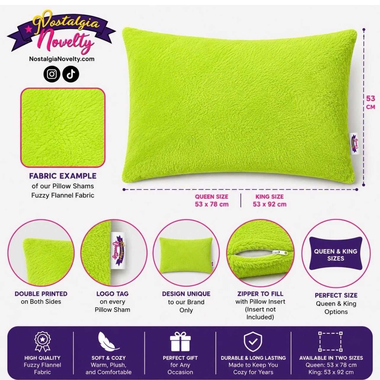 Cat Dog Fuzzy Pillow Shams King Queen