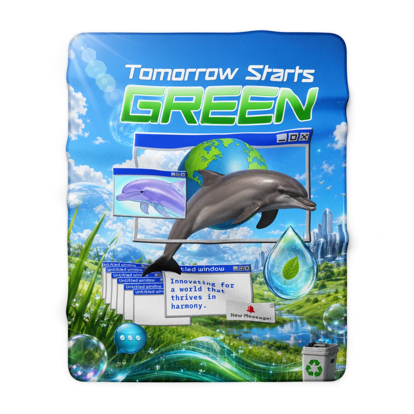 Tomorrow starts green Sherpa Blanket