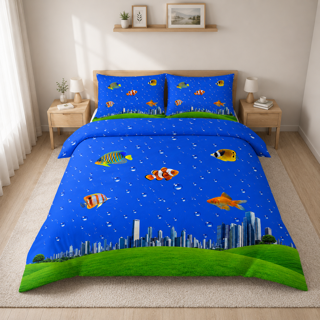 Fish City 100% Cotton BedSet