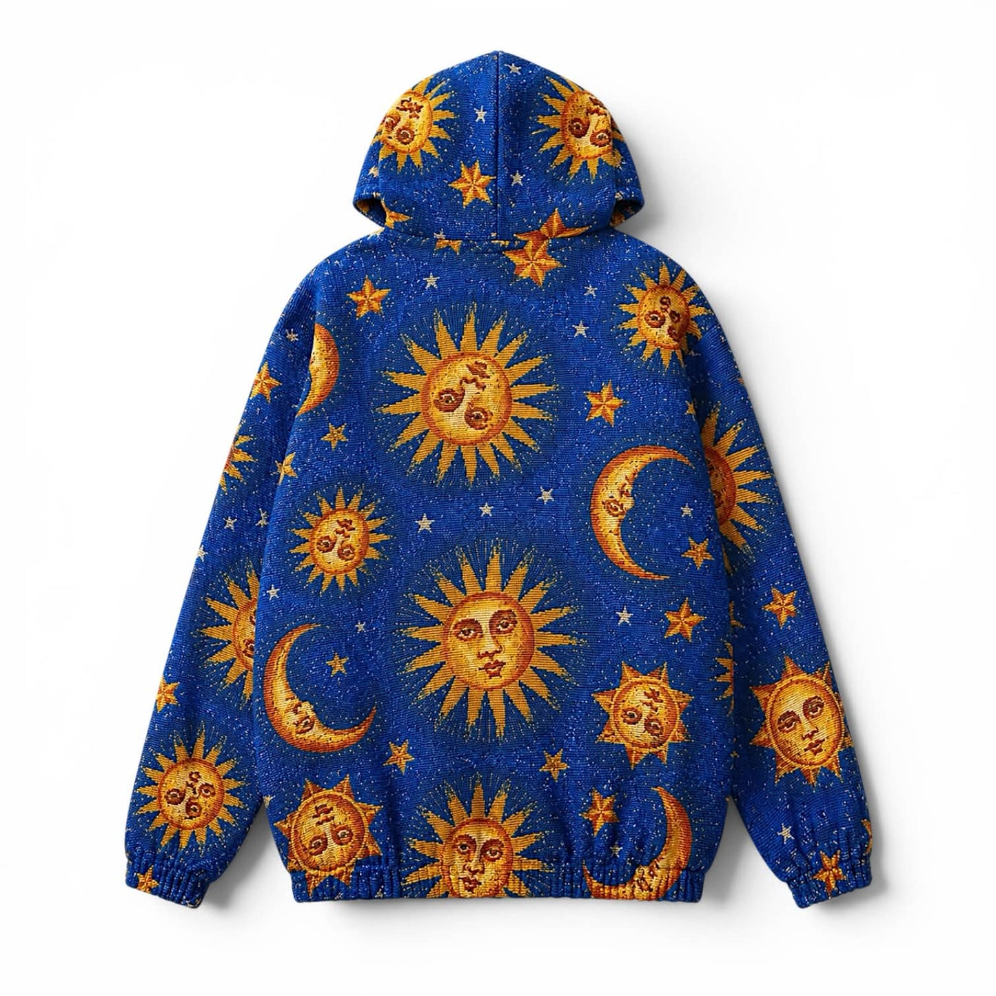 Celestial Sun moon stars Whimsigoth woven hoodie